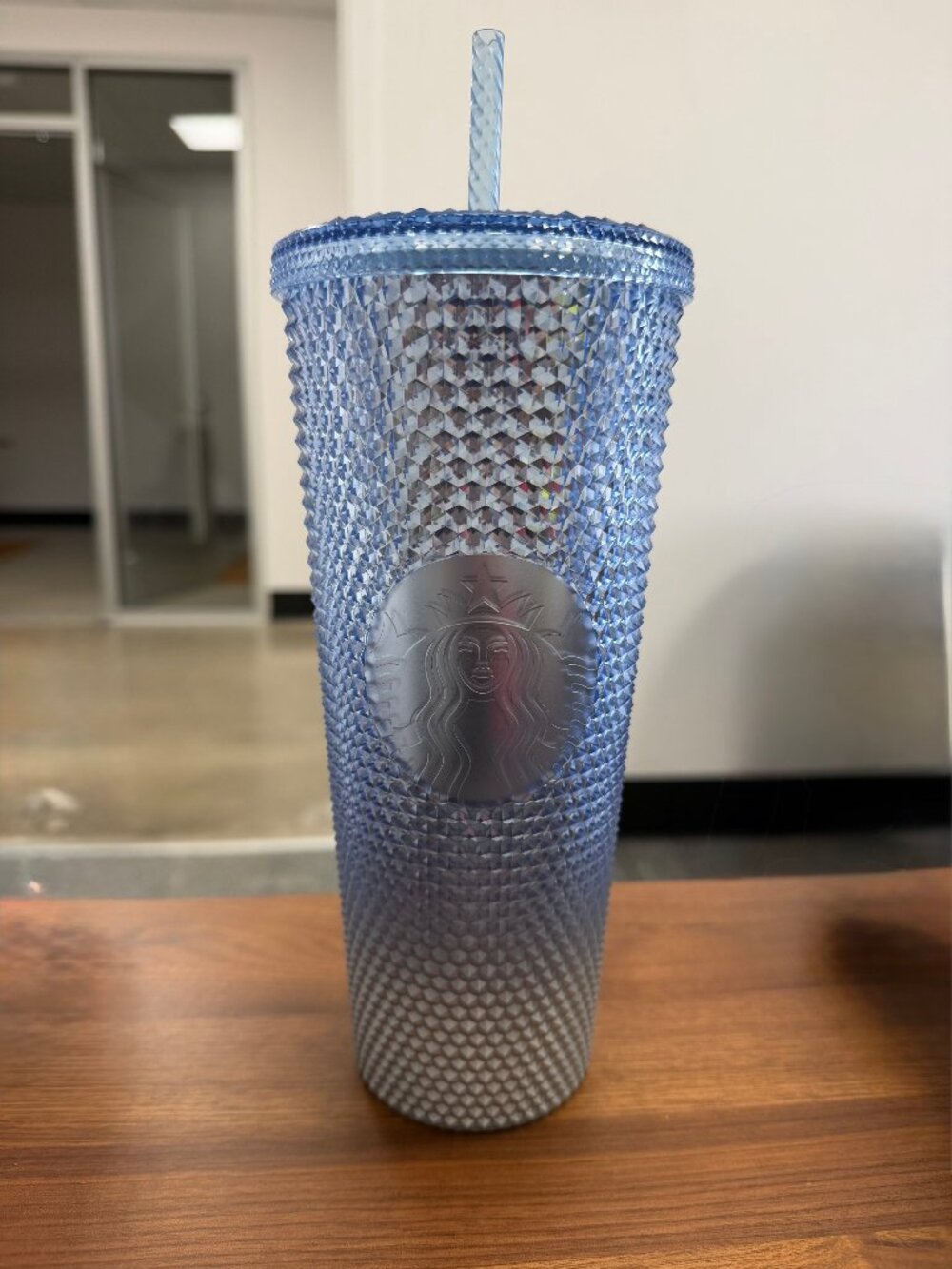 Starbucks 2023 24oz Holiday Icicle Blue Gradient Bling Studded Tumbler